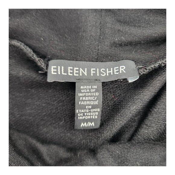 EILEEN FISHER Black Cowl Neck Sleeveless Knit Midi Dress Pockets - Picture 4 of 5